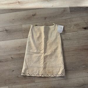 NWT Scully Genuine Leather Western Skirt with Cutout Hem